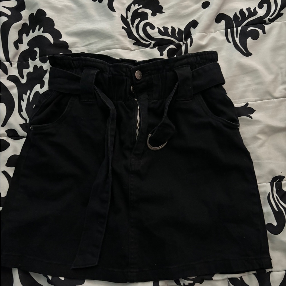 Denim Black Skirt